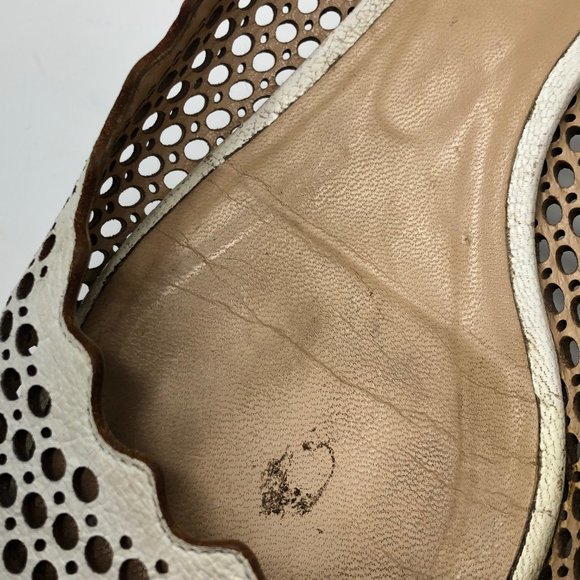 Chloe Lauren Perforated Scalloped Ballet Flats - Picture 6 of 10